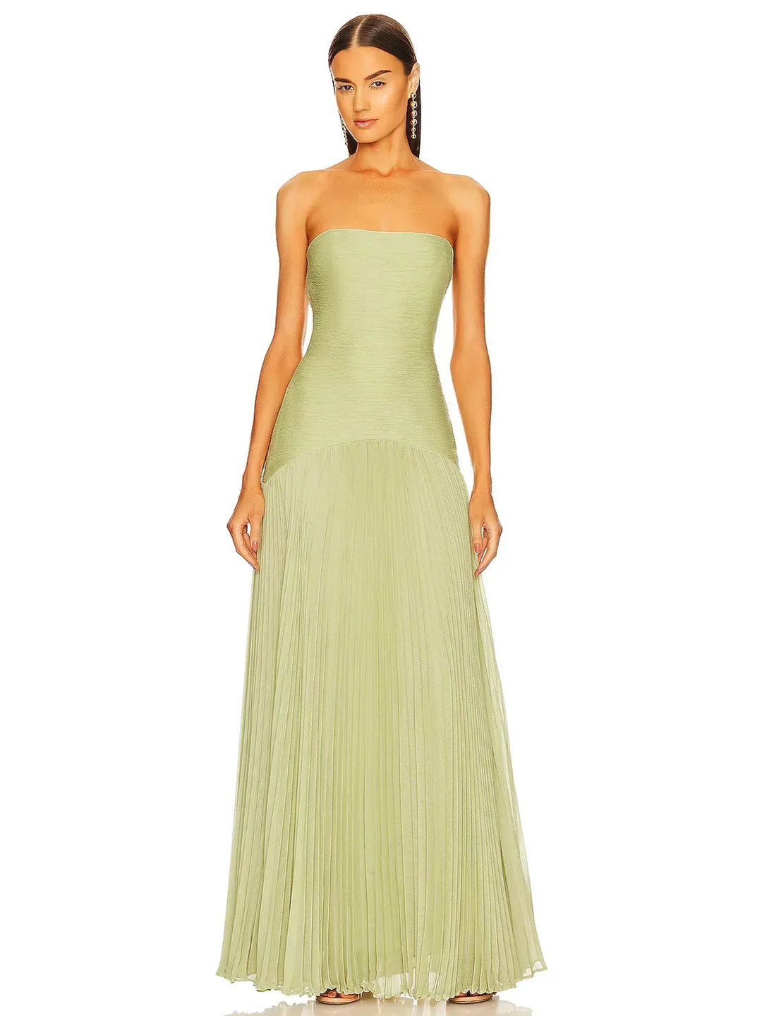 Cassie - Women’s sleeveless maxi dress with drop waist design