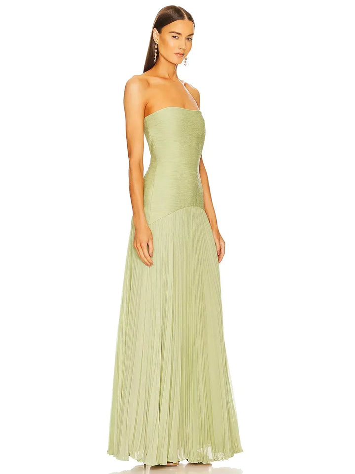 Cassie - Women’s sleeveless maxi dress with drop waist design