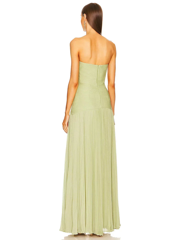 Cassie - Women’s sleeveless maxi dress with drop waist design