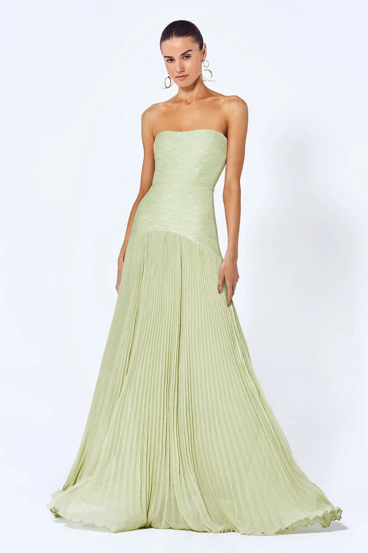 Cassie - Women’s sleeveless maxi dress with drop waist design