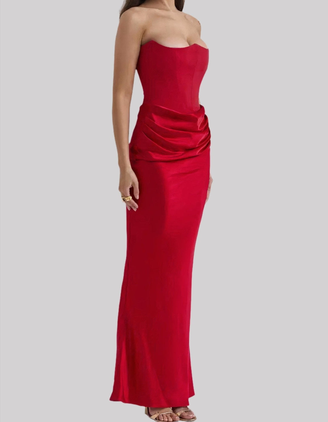 Yides - Women’s strapless elegant maxi dress with sophisticated design