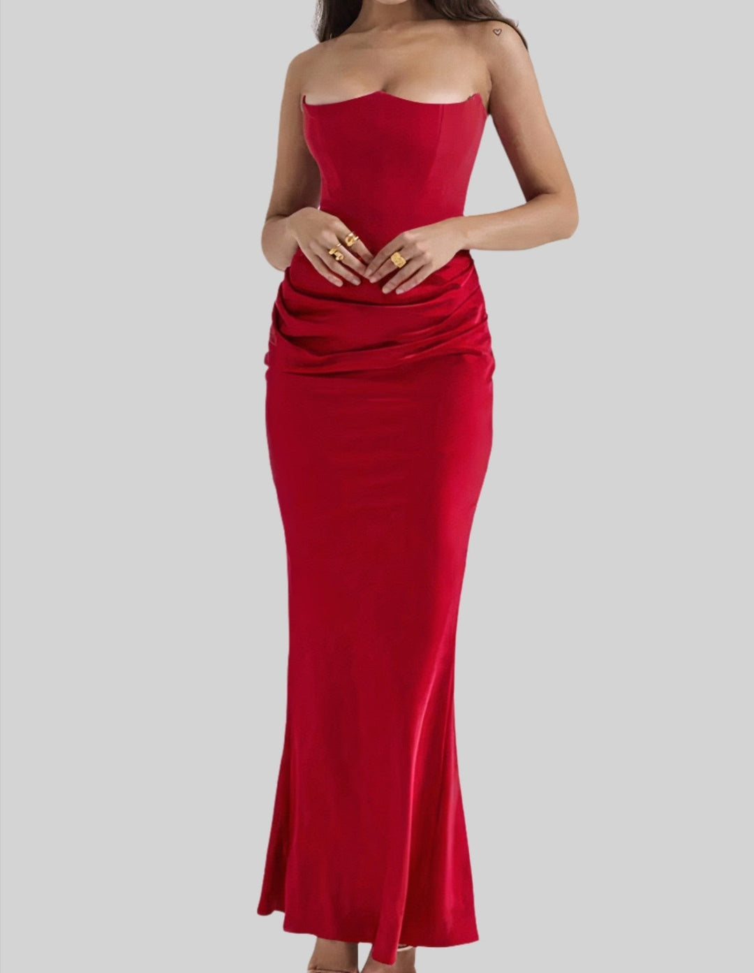 Yides - Women’s strapless elegant maxi dress with sophisticated design