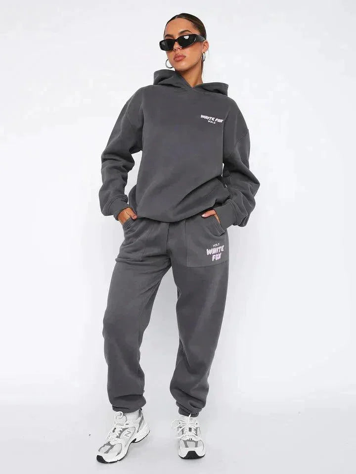 Jaziah soft two-piece set: cozy hoodie + matching pants in a soothing pastel hue, made from soft, breathable fabric for…