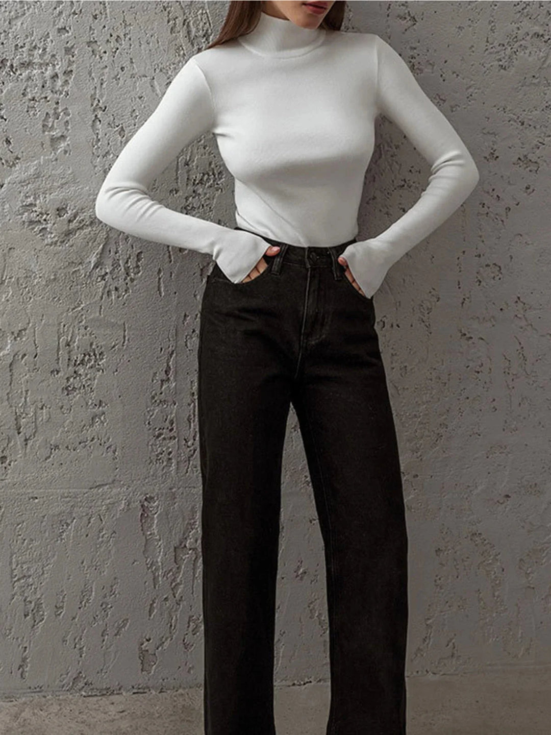 Seamless turtleneck in a versatile design by Kori, ideal for layering.