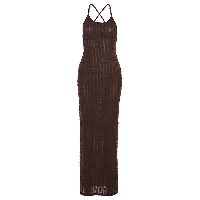 "Samara - Women's lace maxi dress featuring a body-hugging fit with elegant lace detailing."