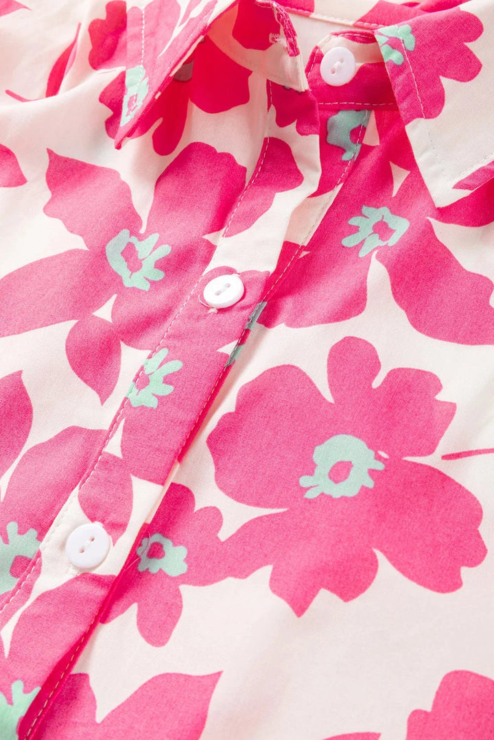 Pink tiered mini dress with floral pattern, perfect for any occasion. Soft and breathable material with Avanna bohemian…