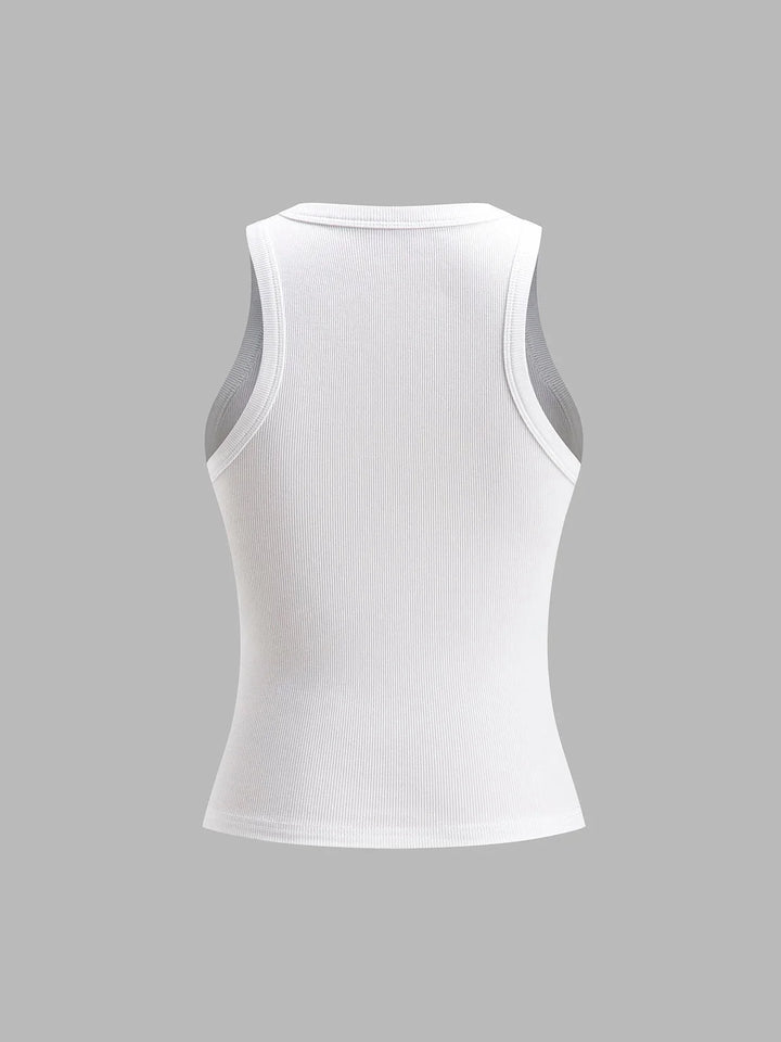"Sienna tank top in ribbed design for casual style, made of soft and breathable fabric, perfect for daily wear."