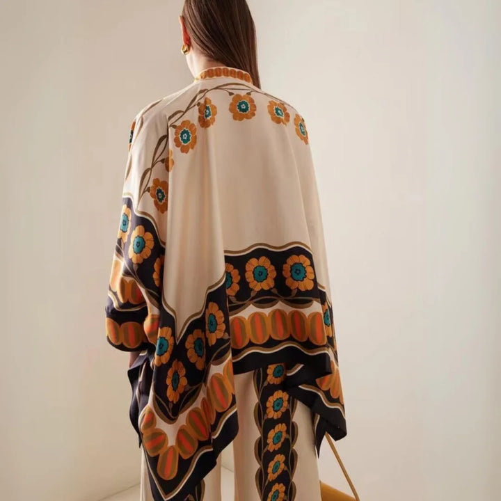 Bohemian-style Aryiah set with tribal print and flowy silhouette, perfect for casual spring days.