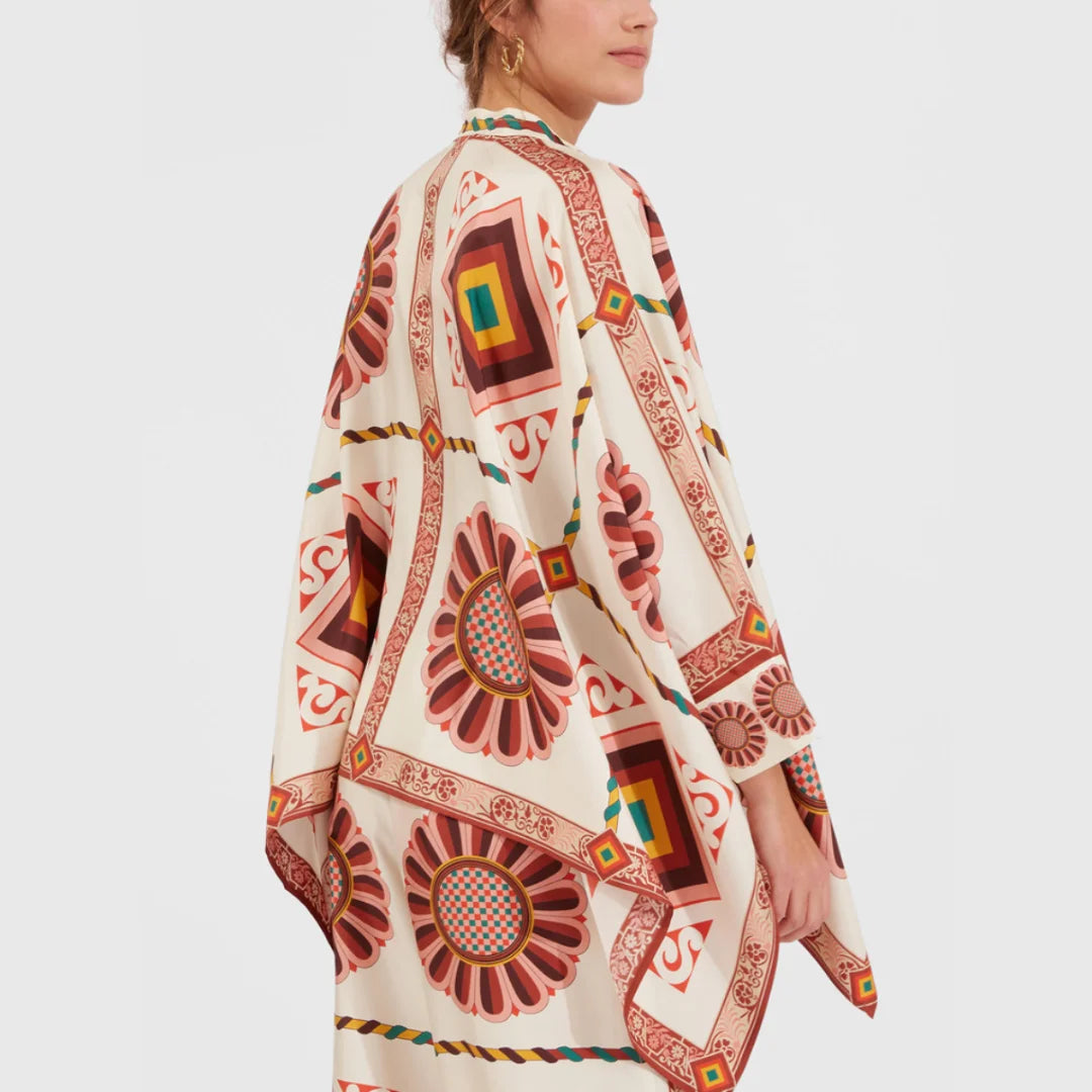 "Aryiah bohemian set featuring versatile spring designs with intricate patterns and soft, breathable fabric."