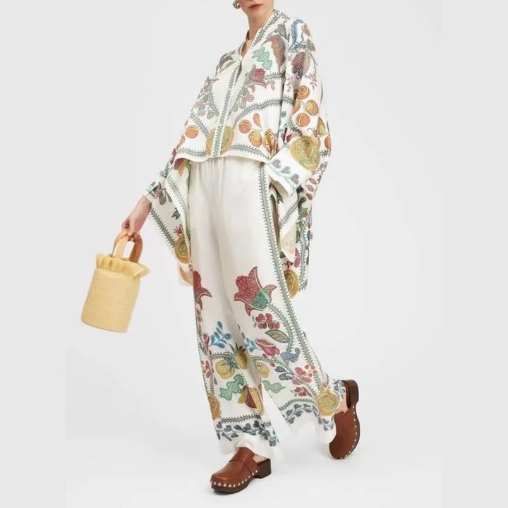 White2 Aryiah set: Soft, airy bohemian style for spring. Flowy fabric and versatile design for casual days.