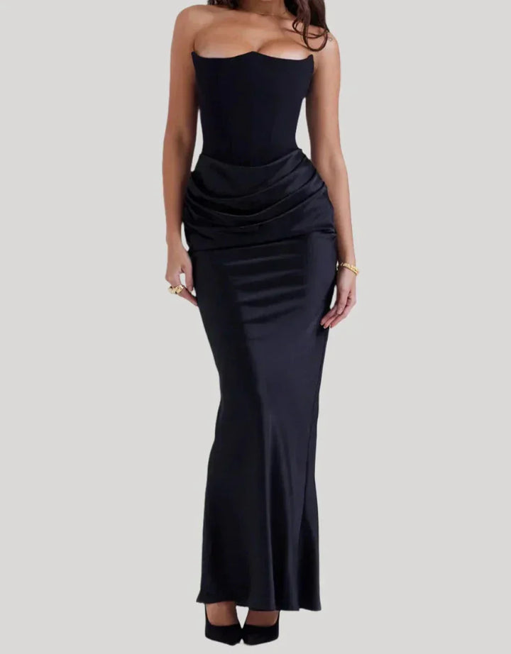 Yides - Women’s strapless elegant maxi dress with sophisticated design