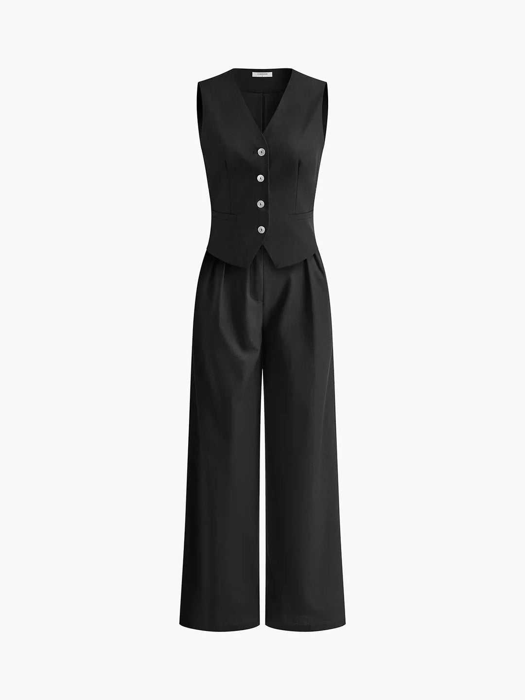 "Sleeveless top and wide-leg pants set in Beautiful fabric with a relaxed fit and elegant silhouette"