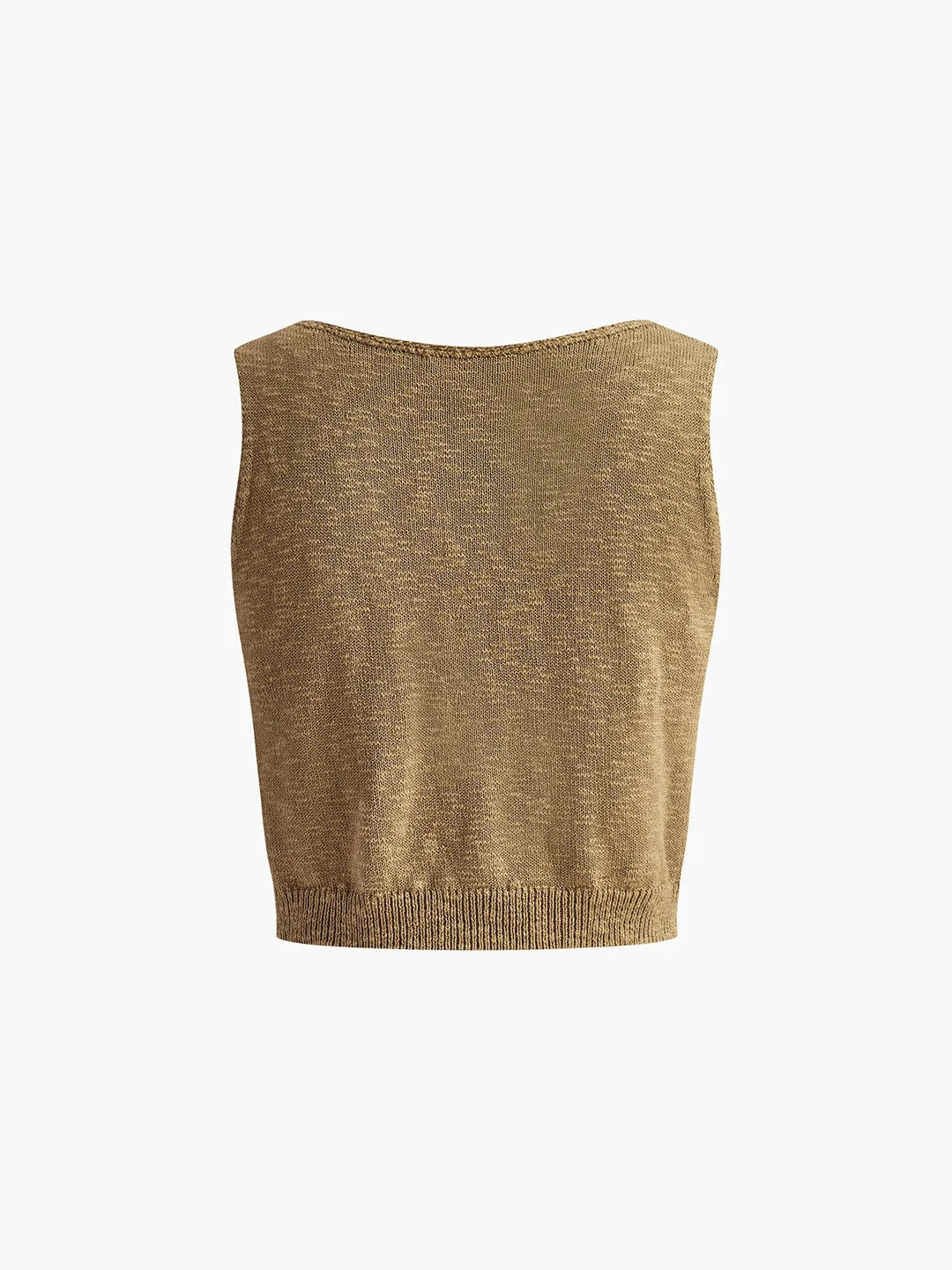 Sleeveless crop top with textured fabric in Viona design.