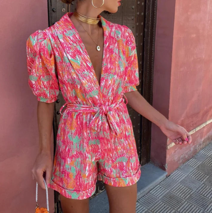 Casual and chic Maevyn playsuit with tie waist, made of lightweight and comfortable fabric for effortless style and…