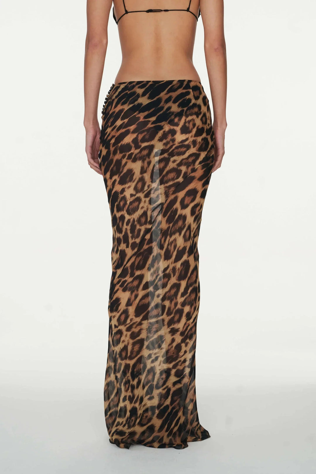 "Maria women's floor-length skirt in animal print, made of lightweight and flowy fabric, perfect for adding a wild touch to…