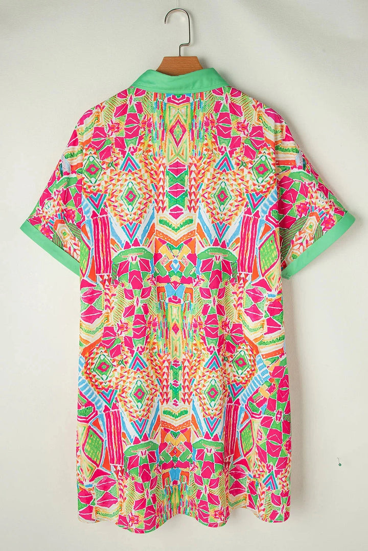 "Blessyn shirt dress in vibrant color with chic button-down detail, made from soft, breathable fabric for comfortable everyday…