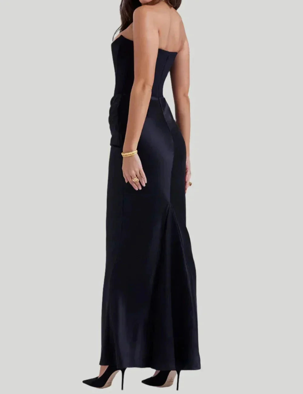 Yides - Women’s strapless elegant maxi dress with sophisticated design