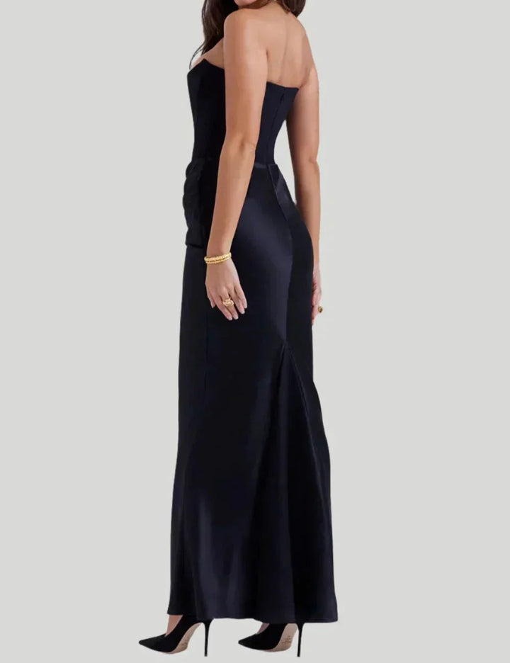 Yides - Women’s strapless elegant maxi dress with sophisticated design