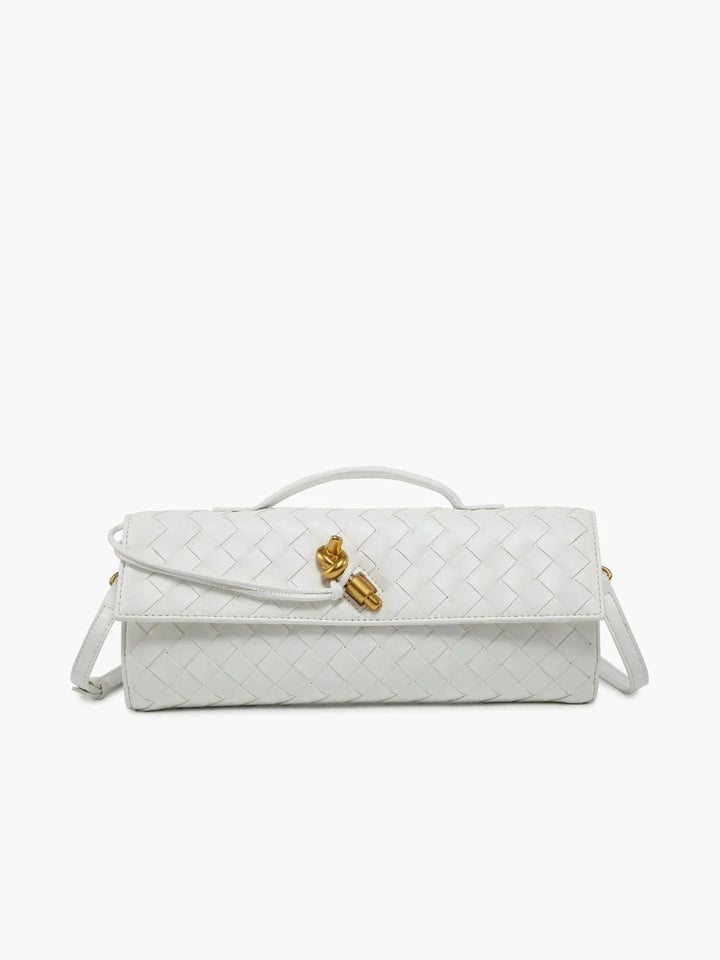 Tierney shoulder bag in quilted design with clasp closure, crafted with durable material.