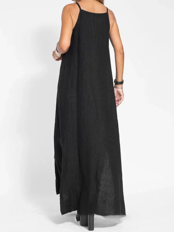 "Reece sleeveless maxi dress crafted from lightweight fabric with a flowing silhouette, perfect for casual outings and sunny…