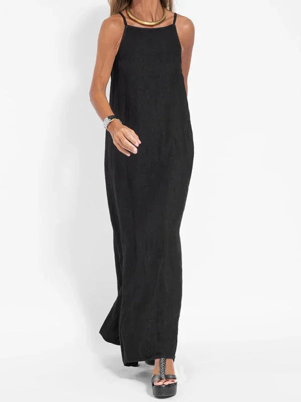 "Reece sleeveless maxi dress in flowy silhouette, made from breathable fabric with a flattering fit, perfect for summer…