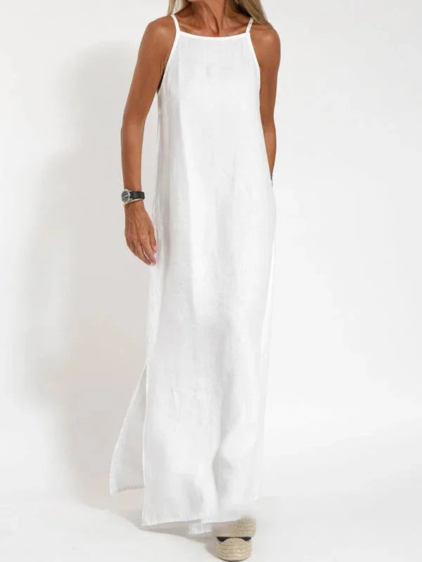 "Reece sleeveless maxi dress in a flowing silhouette, made with comfortable lightweight fabric in a versatile design."