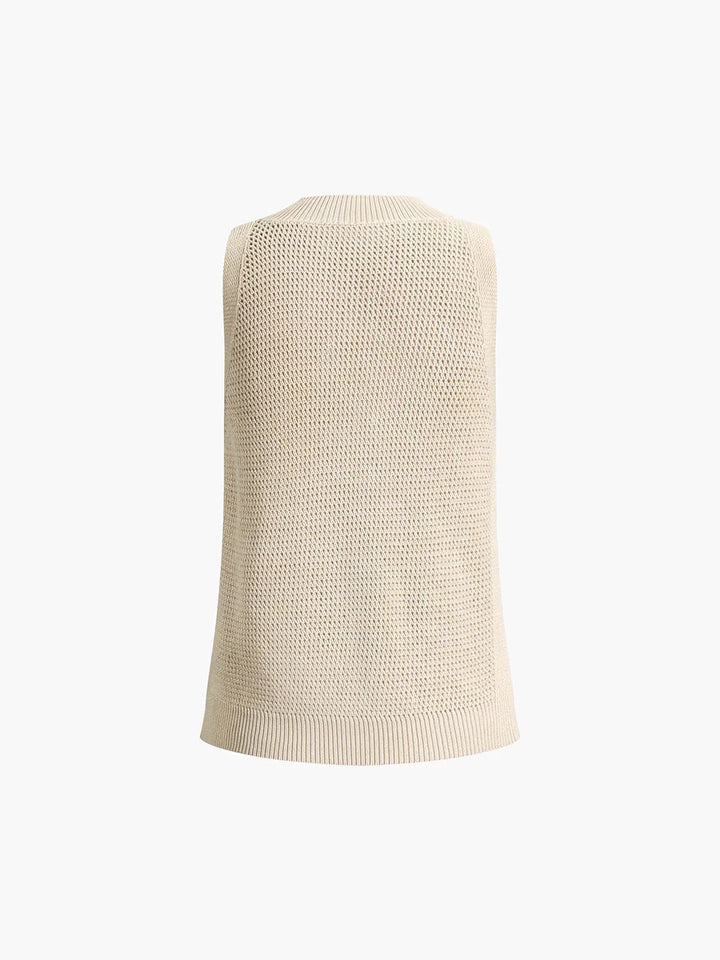 "Mehlani sleeveless knit top in breathable fabric with textured design, perfect for stylish summer outfits"