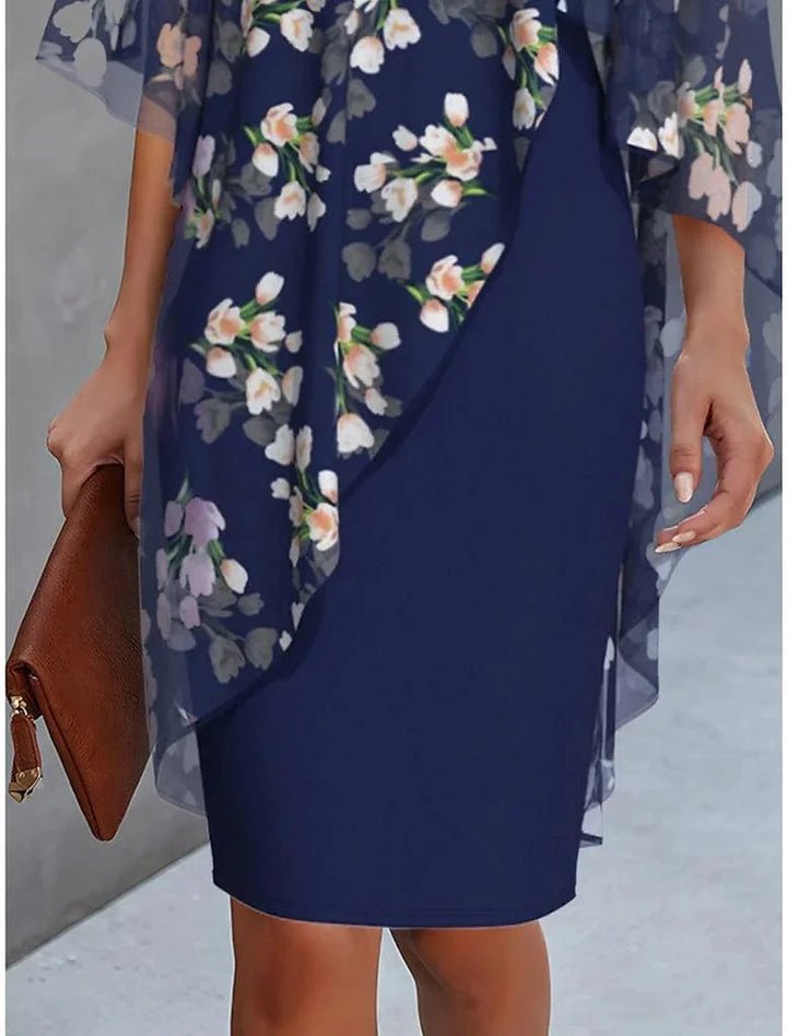 Sheer overlay shift dress in floral pattern with a relaxed fit - Leticia dress perfect for a casual summer day out.